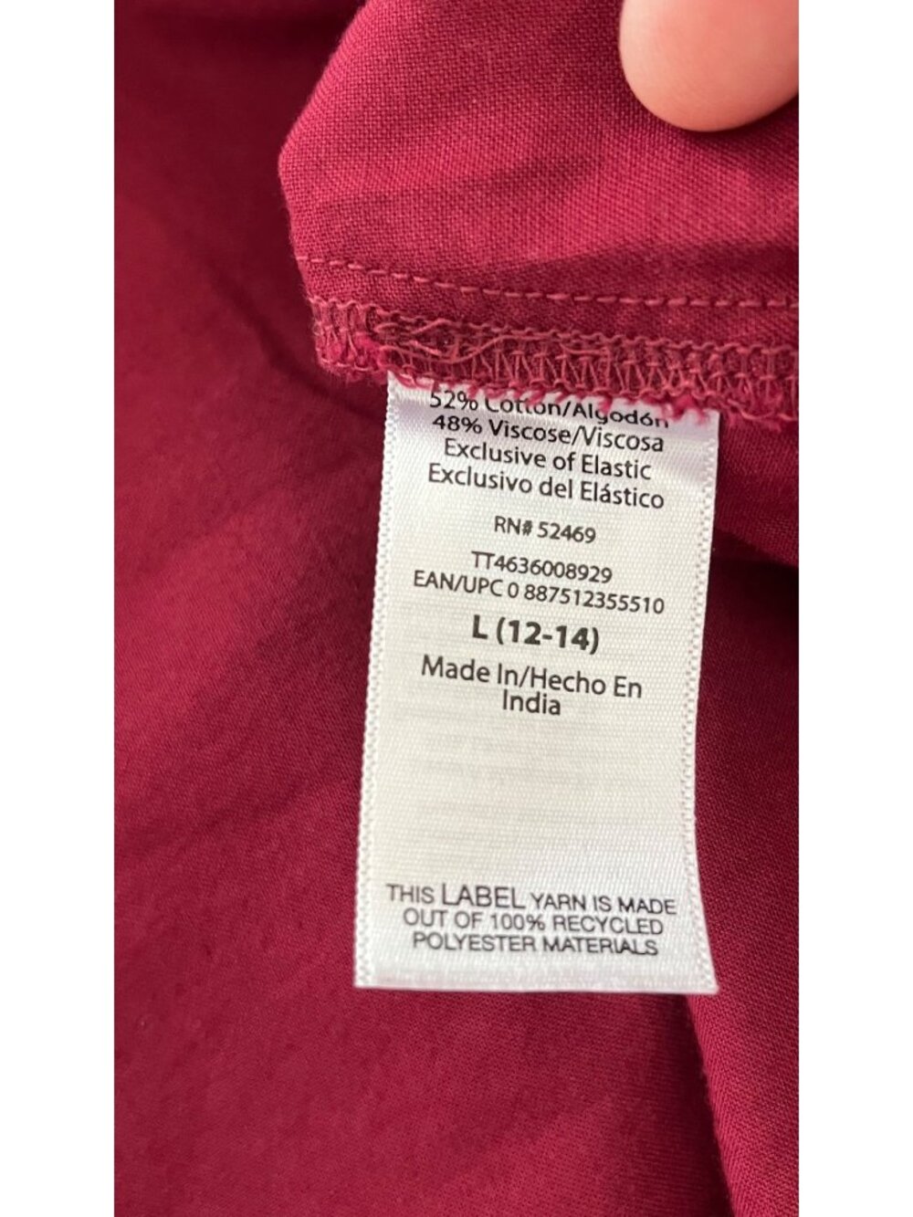 Time & Tru Maxi Dress Womens L Red Smocked Back V-Neck Puff Sleeves - Picture 5 of 5